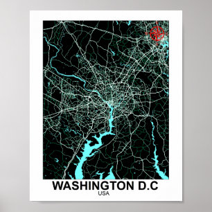 Washington City Map Poster