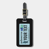 Washington Columbia Sasquatch License Plate Gepäckanhänger (Vorderseite vertikal)