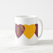 Washington Commanders Football Heart Design Kaffeetasse (VorderseiteRechts)