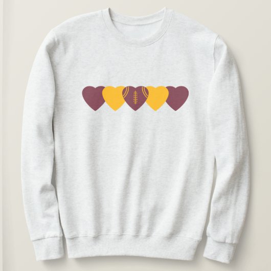 Washington Commanders Heart Football Dark Sweatshirt (Design vorne)