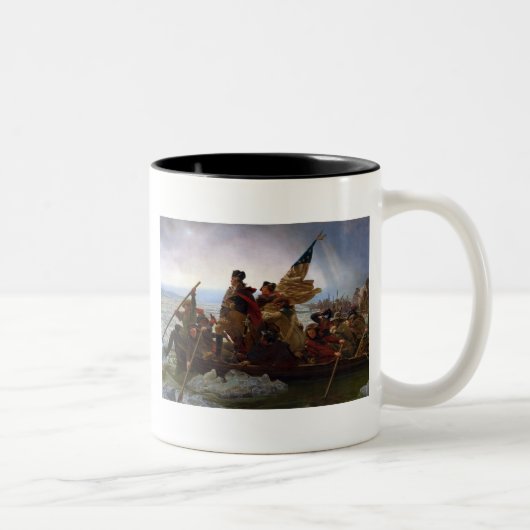 Washington Crossing Delaware Art Zweifarbige Tasse (Rechts)