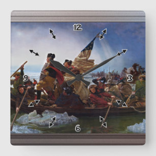 Washington Crossing durch Emanuel Leutze Quadratische Wanduhr