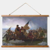 Washington Crossing The Delaware von Emanuel Leutz Wandteppich Mit Holzrahmen (Vorne)