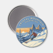 Washington Crystal Mountain Skier Skifahren Magnet (Vorderseite/Rückseite)
