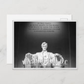 Washington, D.C. - Abraham Lincoln Statue Postcard Einladungspostkarte (Vorne/Hinten)