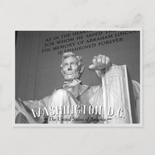 Washington, D.C. - Abraham Lincoln Statue Postcard Einladungspostkarte