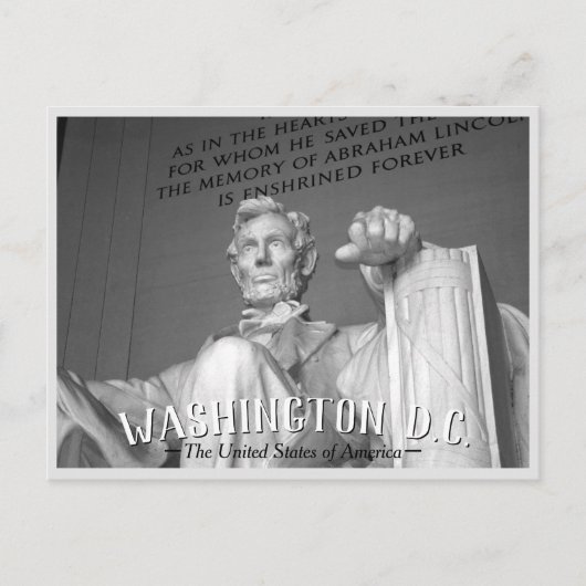 Washington, D.C. - Abraham Lincoln Statue Postcard Einladungspostkarte (Vorderseite)