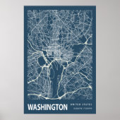 Washington D.C. Blueprint City Map Poster Vintage (Vorne)