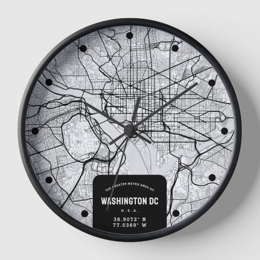 Washington, D.C. City Map Uhr (Vorderseite)