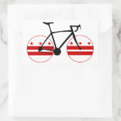 Washington D.C. Flag Cycling Rechteckiger Aufkleber (Tasche)