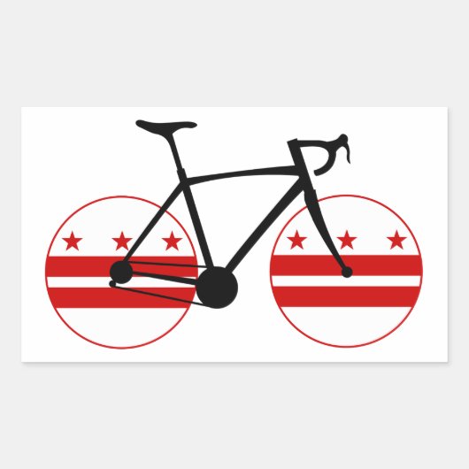 Washington D.C. Flag Cycling Rechteckiger Aufkleber (Vorderseite)