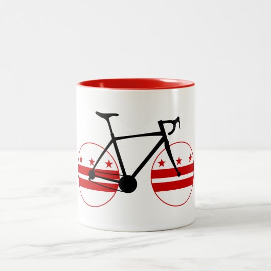 Washington D.C. Flag Cycling Zweifarbige Tasse (Mittel)
