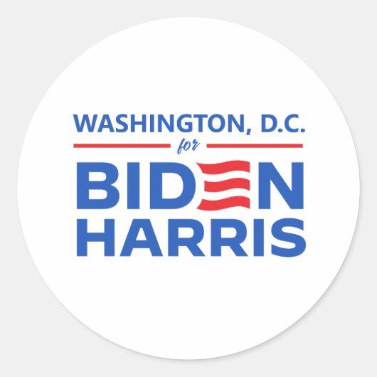 Washington D.C. für Biden Harris Runder Aufkleber (Vorderseite)