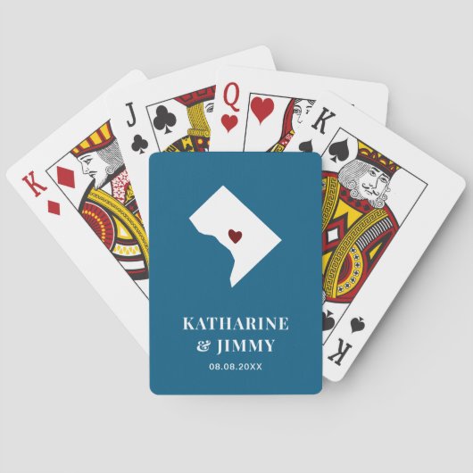 Washington D.C. Gastgeschenk Hochzeit Deck of Card Spielkarten (Rückseite)
