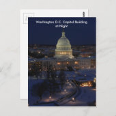 Washington D.C. Hauptstadt Gebäude in Winternacht Postkarte (Vorne/Hinten)