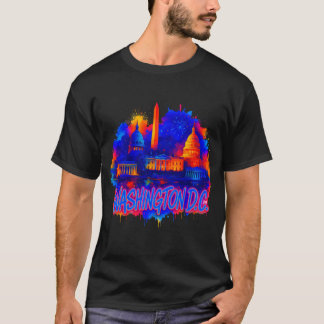 Washington D.C. Hauptstadt Skyline Souvenir Art T-Shirt