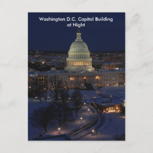 Washington D.C. Kapitolgebäude in der Winternacht Postkarte
