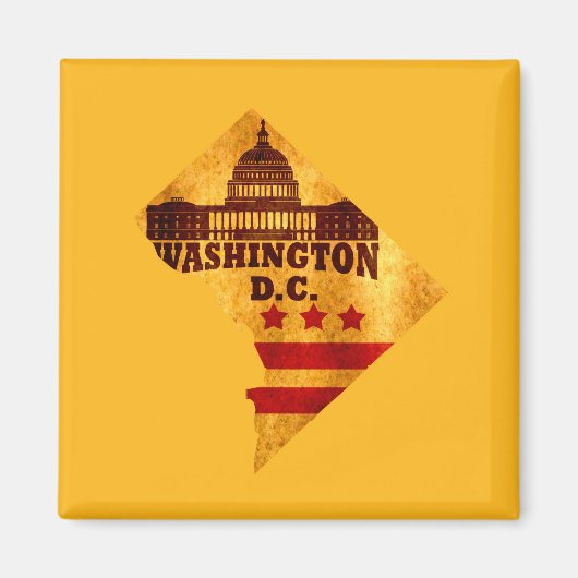 Washington D.C. Karte Magnet (Vorne)