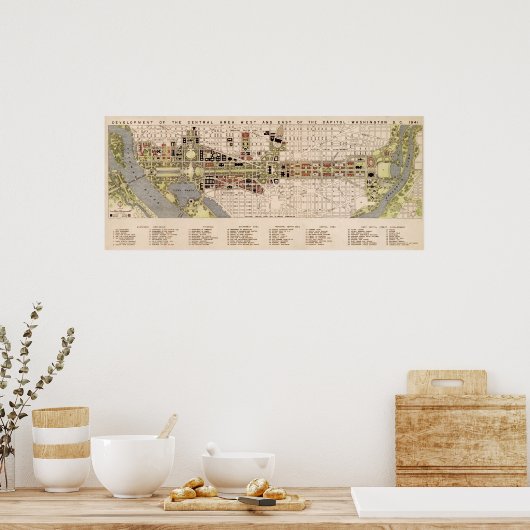 Washington D.C. Mall Plan (1941) Poster (Küche)