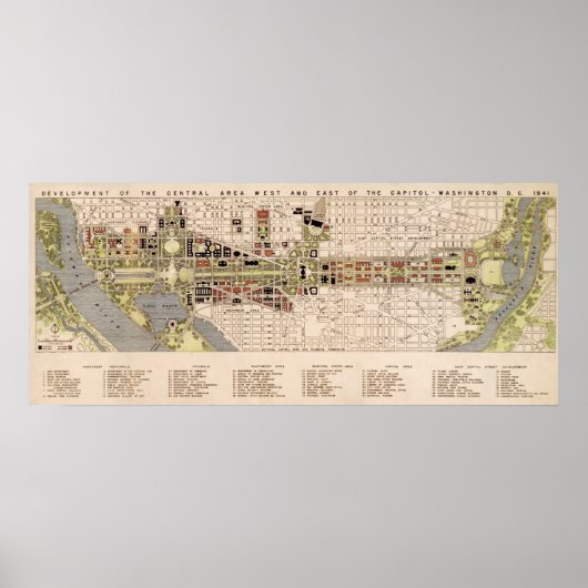 Washington D.C. Mall Plan (1941) Poster (Vorne)