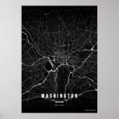 Washington D.C. Map Noir Druck Poster Wandkunst Ge (Vorne)