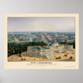 Washington, D.C. Panorama Karte - 1852 Poster (Vorne)