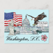 Washington D.C. Postcard Illustration Postkarte (Vorderseite)