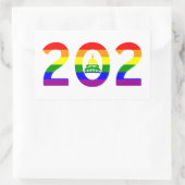 Washington D.C. Rainbow Pride Rechteckiger Aufkleber (Tasche)