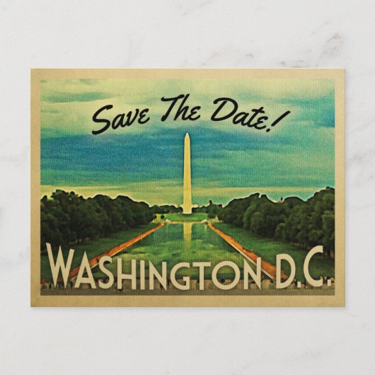 Washington D.C. Save the Date Vintage Postkarten (Vorderseite)