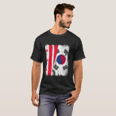 Washington D.C. Südkorea Halbe Flagge T-Shirt (Vorne ganz)