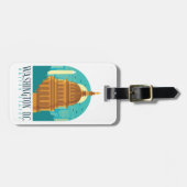 Washington D.C. United Staaten Vintage Travel Gepäckanhänger (Vorderseite horizontal)