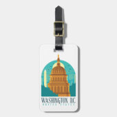 Washington D.C. United Staaten Vintage Travel Gepäckanhänger (Vorderseite vertikal)