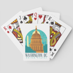 Washington D.C. United Staaten Vintage Travel Spielkarten