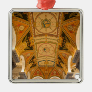 WASHINGTON, D.C. USA. Decke des zweiten Stockwerks Silbernes Ornament