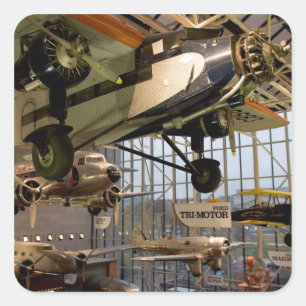 WASHINGTON, D.C. USA. Flugzeuge ausgestellt in Quadratischer Aufkleber
