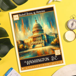 Washington, D.C., Vereinigte Staaten | Vintage Mal Postkarte