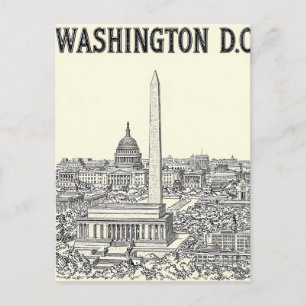 Washington D.C. Vintage Linien Kunst Reise Postkar Postkarte