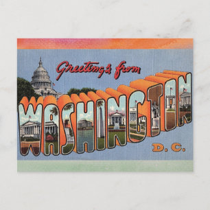 Washington D.C. Vintage Reise Postkarte