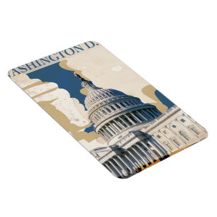 Washington D.C. Vintage Travel Poster Magnet