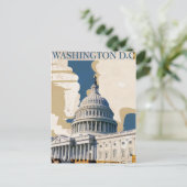 Washington D.C. Vintage Travel Poster Postkarte (Stehend Vorderseite)