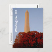 Washington, D.C.: Washington Denkmal im Herbst Postkarte (Vorne/Hinten)