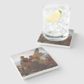 Washington, das den Delaware River kreuzt Steinuntersetzer (Seitenansicht)