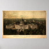 Washington DC 1857 Antike Panoramakarte Poster (Vorne)