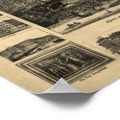 Washington DC 1860 Antike Panoramakarte Poster (Ecke)