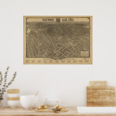 Washington DC 1923 Antike Panoramakarte Poster (Küche)