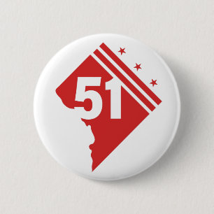 Washington DC 51. Staatenbund jetzt Button
