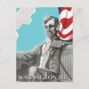 Washington DC Abraham Lincoln Reiseplakat Postkarte