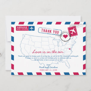 Washington DC Airmail Hochzeit Vielen Dank Dankeskarte