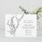 Washington DC All-in-One QR Code UAWG Wedding Einladung (Stehend Vorderseite)