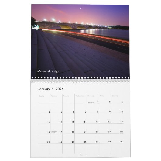 Washington DC-Architektur Kalender (Jan 2026)